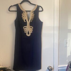 Lilly Pulitzer Black Dress with Gold Accents